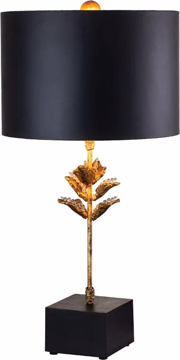 Flambeau LED Tafellamp Camilia met glazen cilinderkap in klassieke stijl