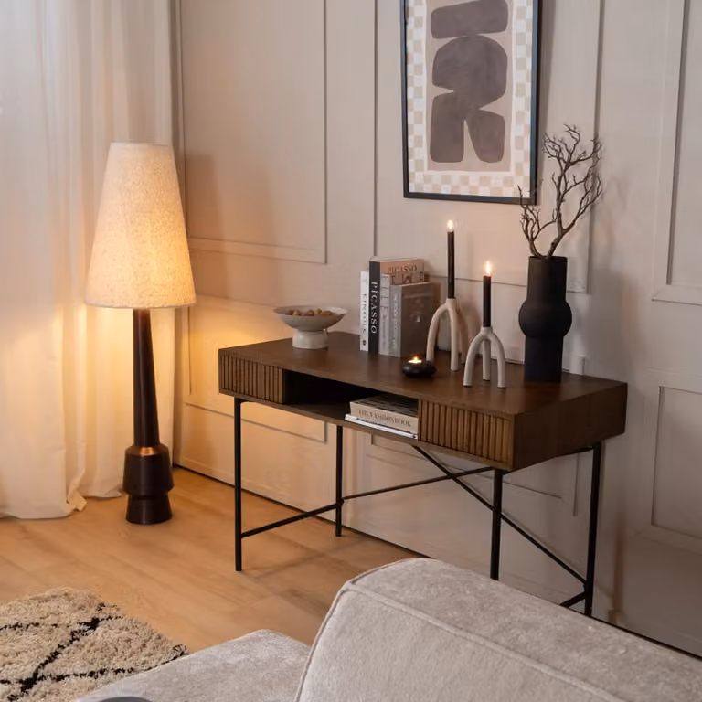 Bronx71 Bureau Maury Schrijftafel Rustiek Eiken Bruin B/D/H: 120 x 55 x 77 cm