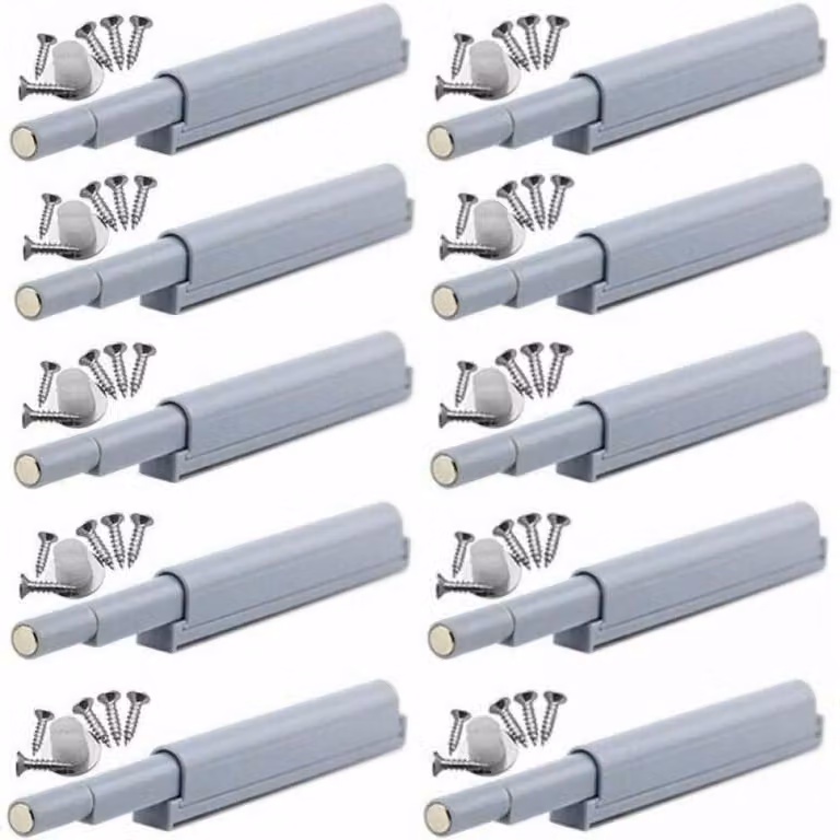 GELLDG 10 stuks Kastdeurgrepen - Magnetische Push-Open Latch Set - Metaal - 12 x 1 cm