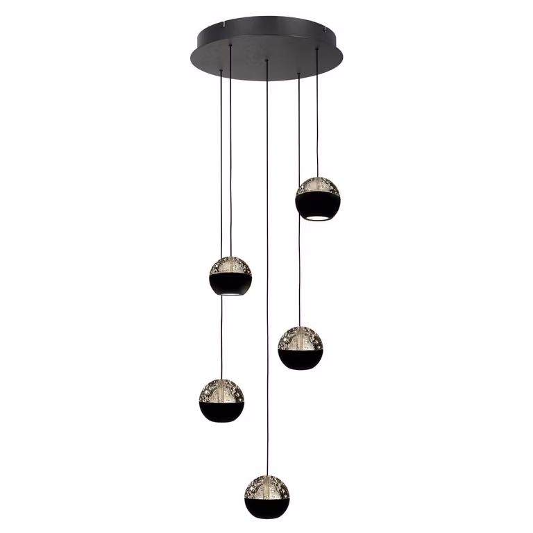 Steinhauer Belluno LED vide hanglamp - Zwart met transparant glas