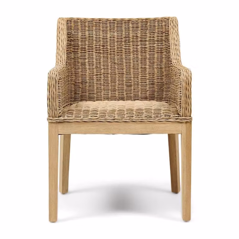 Rivièra Maison Eetkamerstoel Gassin van Hout en Rattan - Naturel