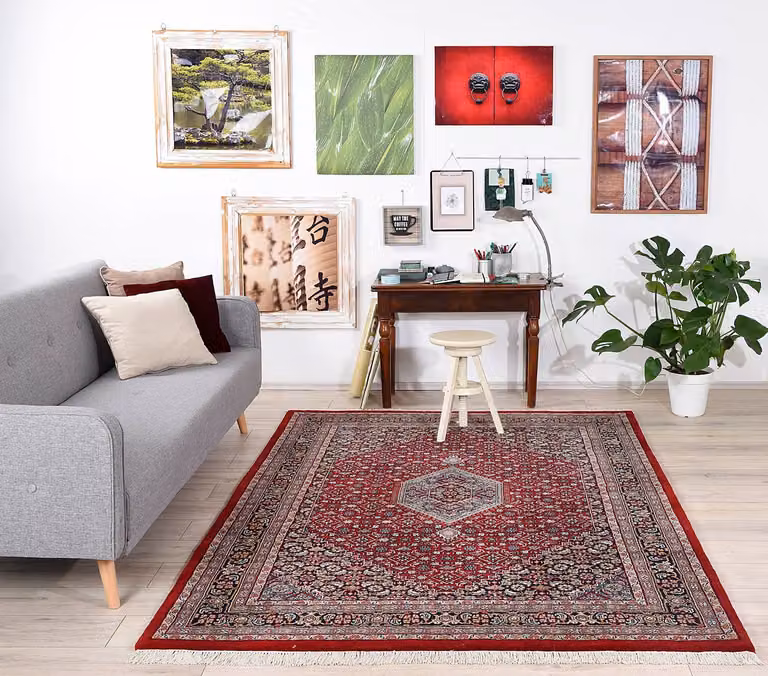 home24 Wollen vloerkleed Benares Bidjar rood, B/D: 250 x 300 cm