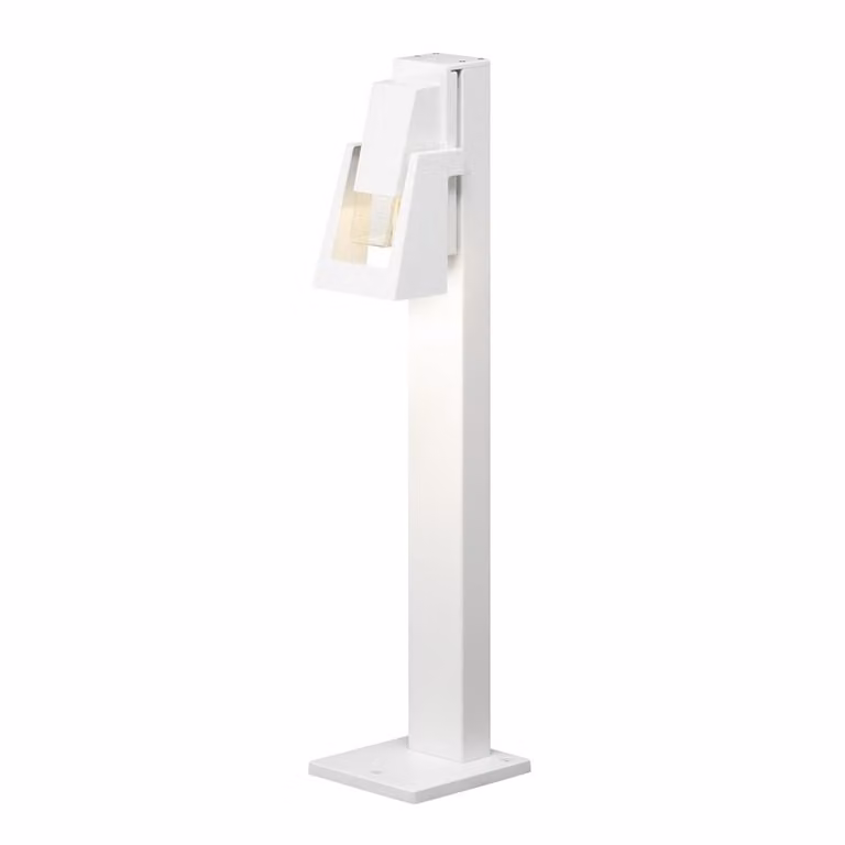 Konstsmide Potenza design tuinlamp wit met transparant acrylglas, Hoogte: 100 cm