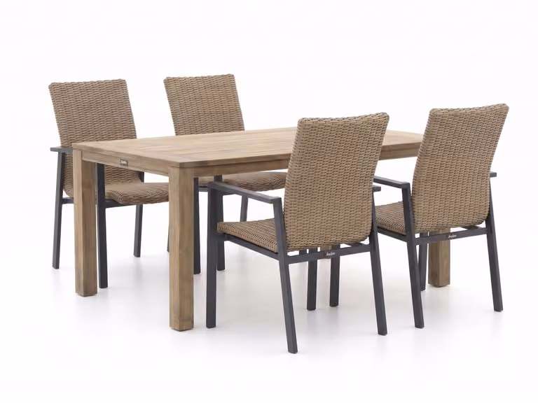 Manifesto Furniture Diningset Manifesto voor 4 personen van bruin teakhout