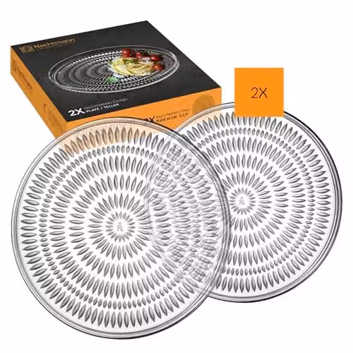 Nachtmann Ethno 2-delige bordenset van kristalglas, diameter: 22 cm, Helder