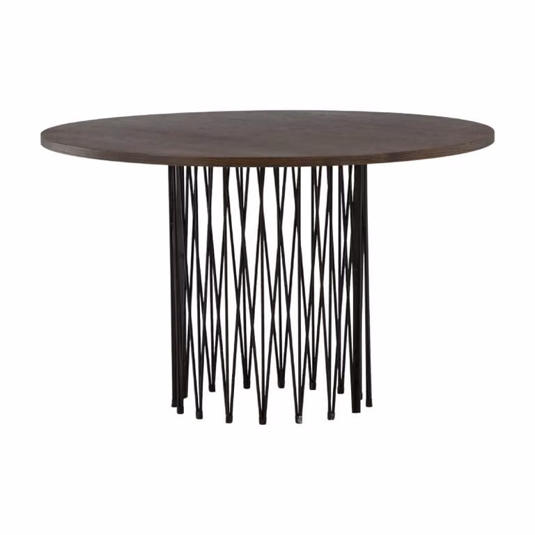 QUVIO Ronde Eettafel - Zwart Mocca Fineer - Diameter: 120 cm