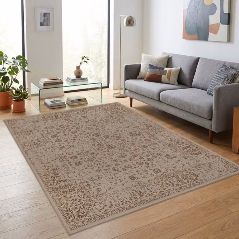 TapisTrend Designer tapijt Beige Vintage oosters met verweerde bloemenpatronen B/D: 120 x 170 cm