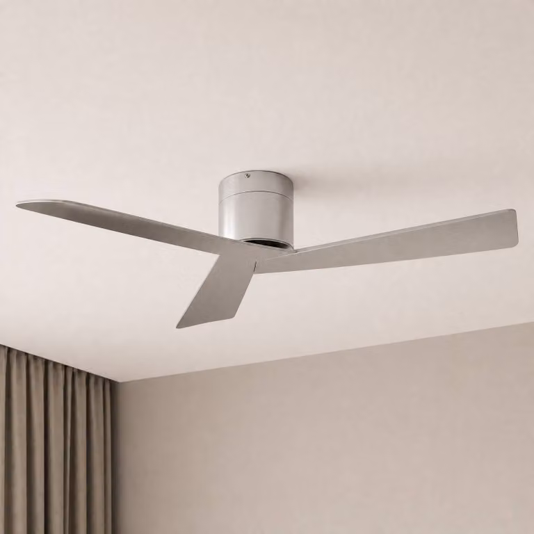 Lucande Ventoro plafondventilator, zilver, metaal, Ø 132 cm, modern
