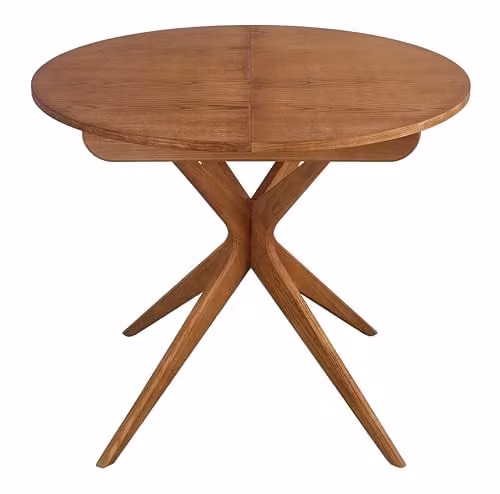 RAGABA Ronde uitschuifbare eettafel in eikenhout, bruin, Ø 90 cm