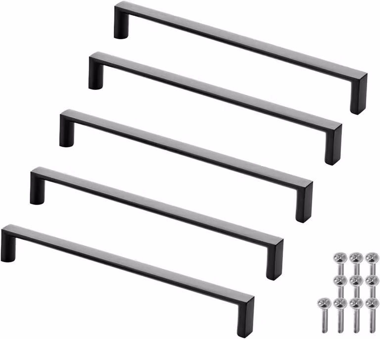 Meubelgrepen Mat Zwart Aluminium - 192 mm