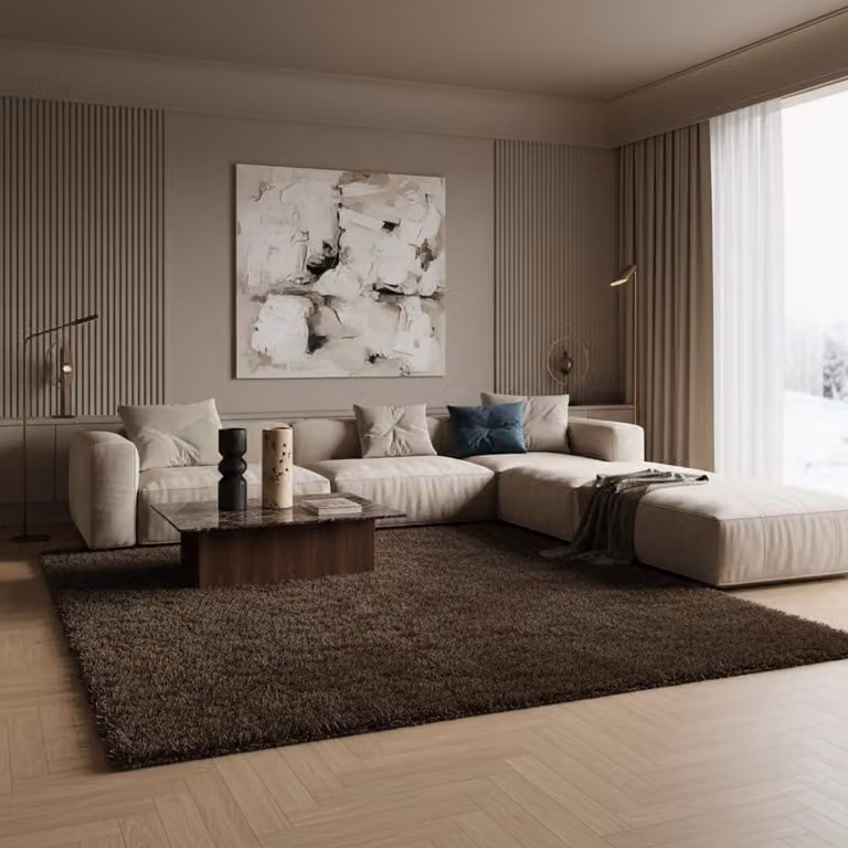 Bruin Hoogpolig Vloerkleed - Modern Shaggy Tapijt - 80 x 150 cm
