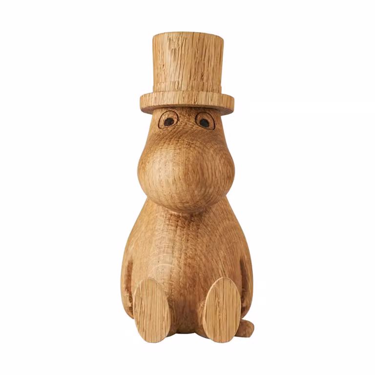 Dsignhouse x Moomin houten decoratie Moominpappa, Eik, 11 cm