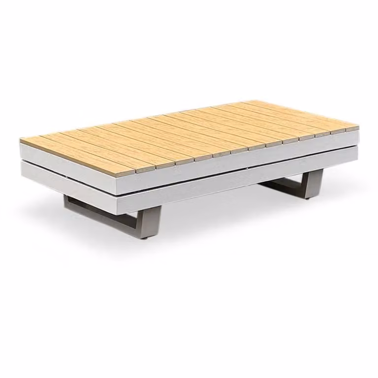 LUX outdoor living Vegas loungetafel beige aluminium en polywood B/D: 117 x 60 cm