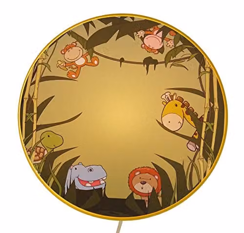 home24 Kinderkamerlamp Wilde dieren IV geel B/D/H: 25 x 8 x 25 cm