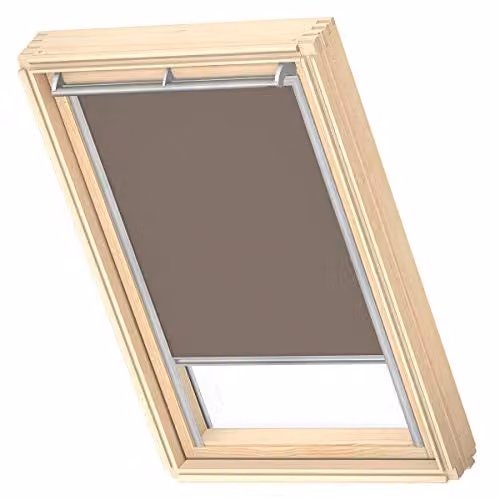 VELUX Verduisterend Rolgordijn DKL met grijze geleiders, F06, Warm grijs