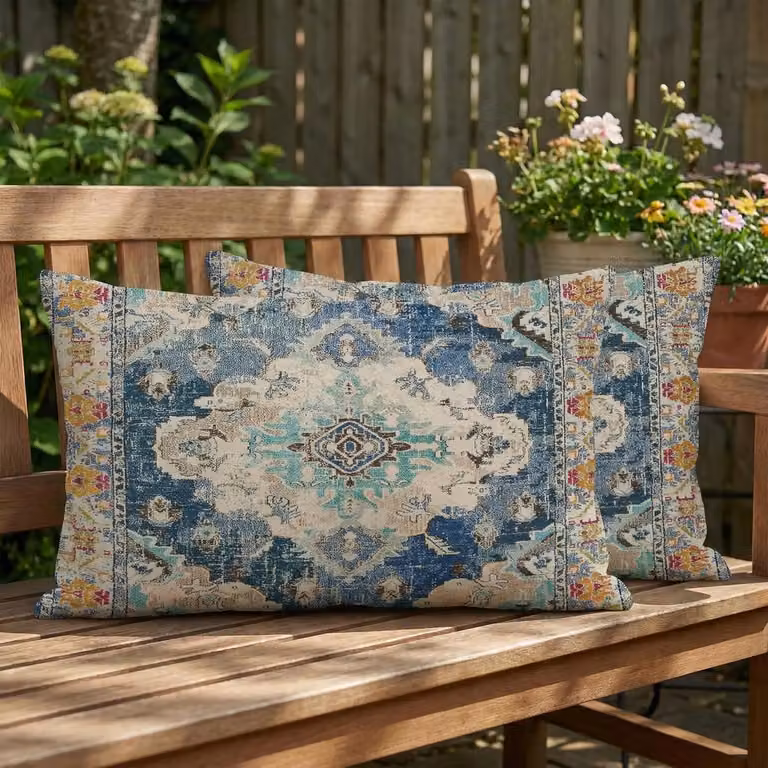 Weerbestendig outdoor kussen in bohemian stijl voor tuin en balkon, 30 x 50 cm
