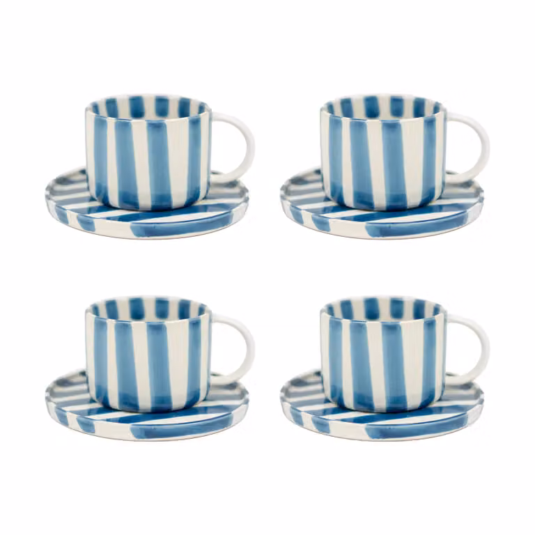 Olsson & Jensen Monica kop met schotel 4-pack - Blauw