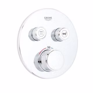 GROHE Grohtherm SmartControl thermostaat set met 2 afsluitventielen, rond model