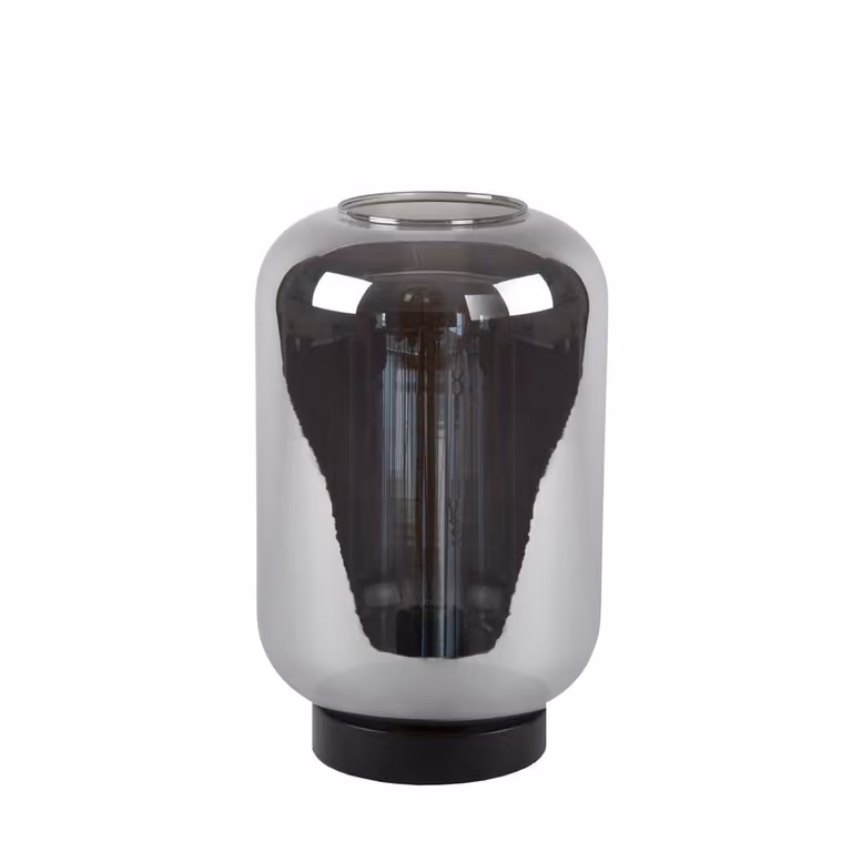 Lucide Tafellamp Joanet - Zwart met Grijs Glas