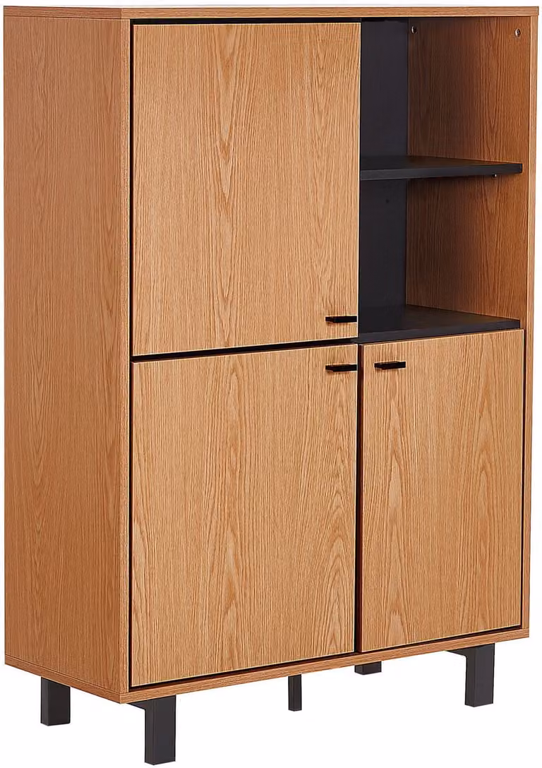 Beliani Sideboard Paramount - Lichte houtkleur - Industrieel design - B/D/H: 135 x 40 x 96 cm
