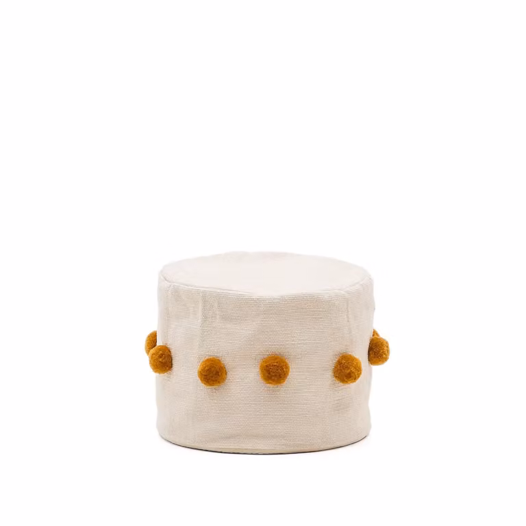Kave Home Poef Manua Soft Body - Beige/Mosterdgeel