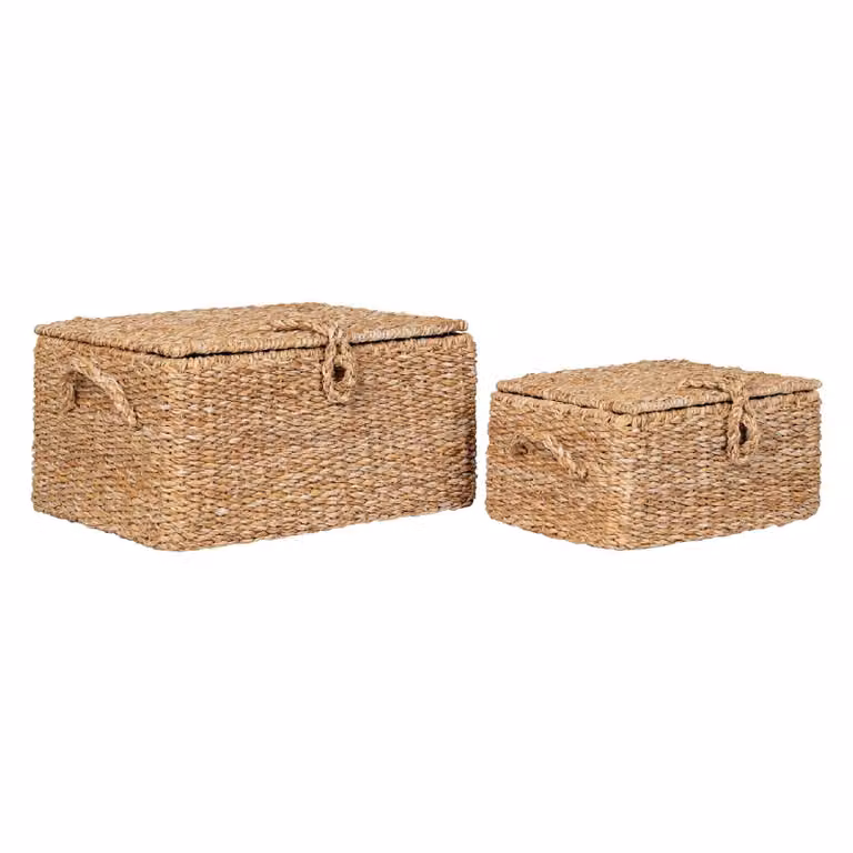 Nest of Nora Opbergmanden Set van 2 - Zeegras met metalen frame - Natural