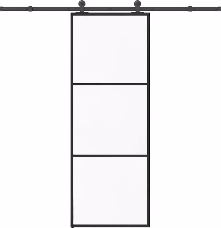 vidaXL Schuifdeur met beslag van ESG-glas en aluminium, 76 x 205 cm