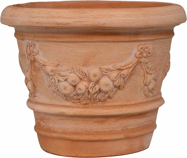 Terracotta bloempot voor buitenplanten en tuin decoratie B/D/H: 40 x 40 x 30 cm