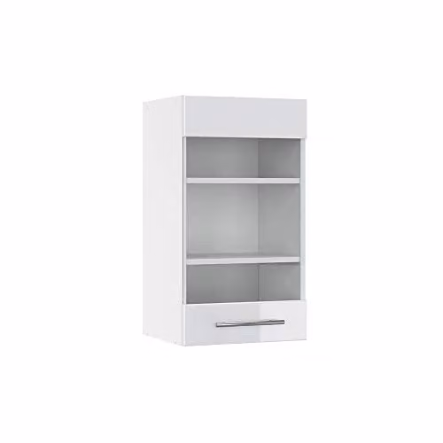 Vicco Fame-Line Glazen Keukenkast Wit Hoogglans Breedte: 40 cm, Diepte: 34,1 cm, Hoogte: 72 cm