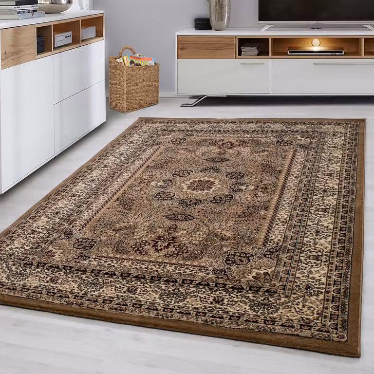 home24 Laagpolig vloerkleed Marrakesh type D beige, B: 200 cm, D: 290 cm, polyester
