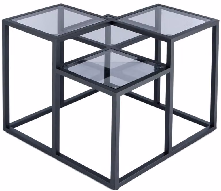 Padiro vierkante bijzettafel - Zwart - B/D/H: 60 x 60 x 53 cm