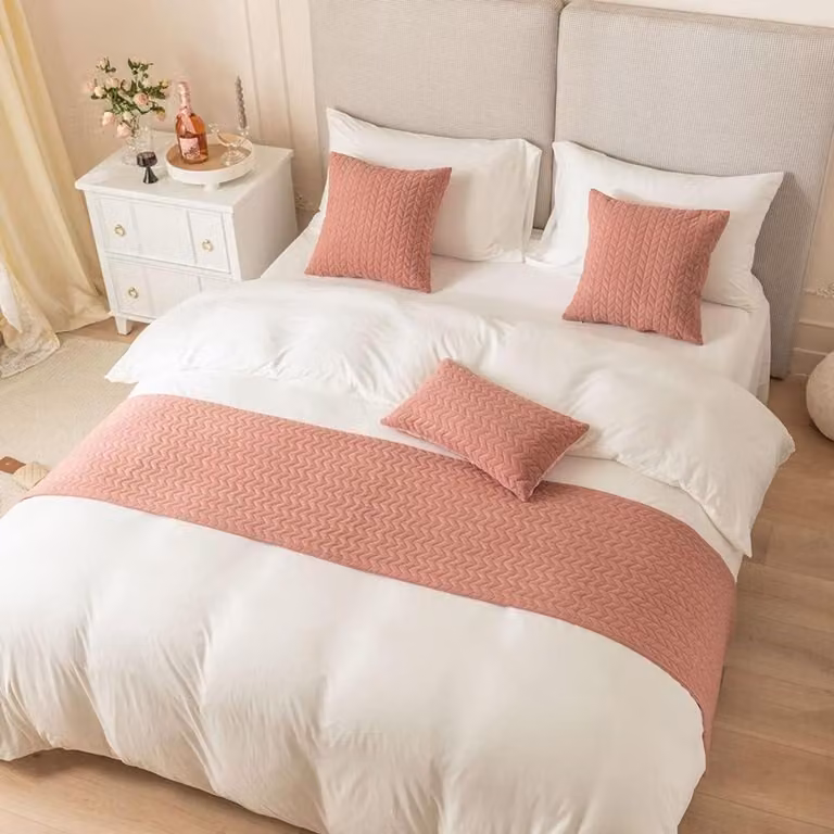 Geel Bed Runner Bed Decoratie 45 x 180 cm