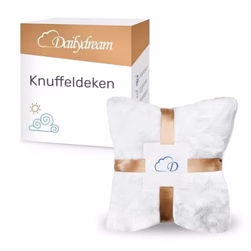 Dailydream Faux Knuffeldeken - Luxe Woondeken, Wit, 150 x 200 cm