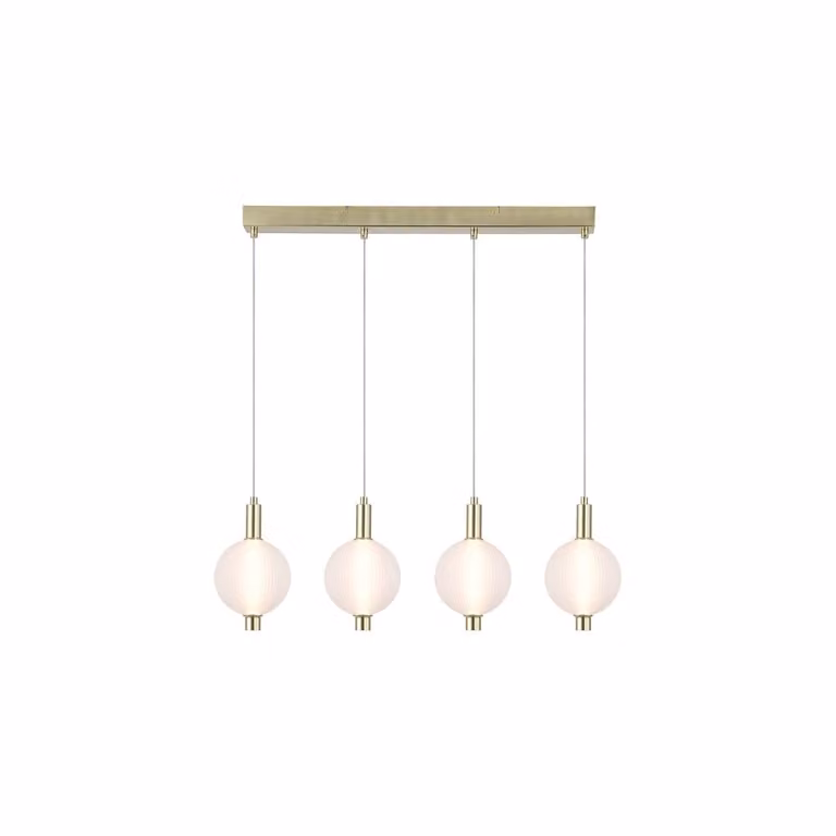 Luminique Design hanglamp Searchlight 4-lichts - Goud/Messing en Wit