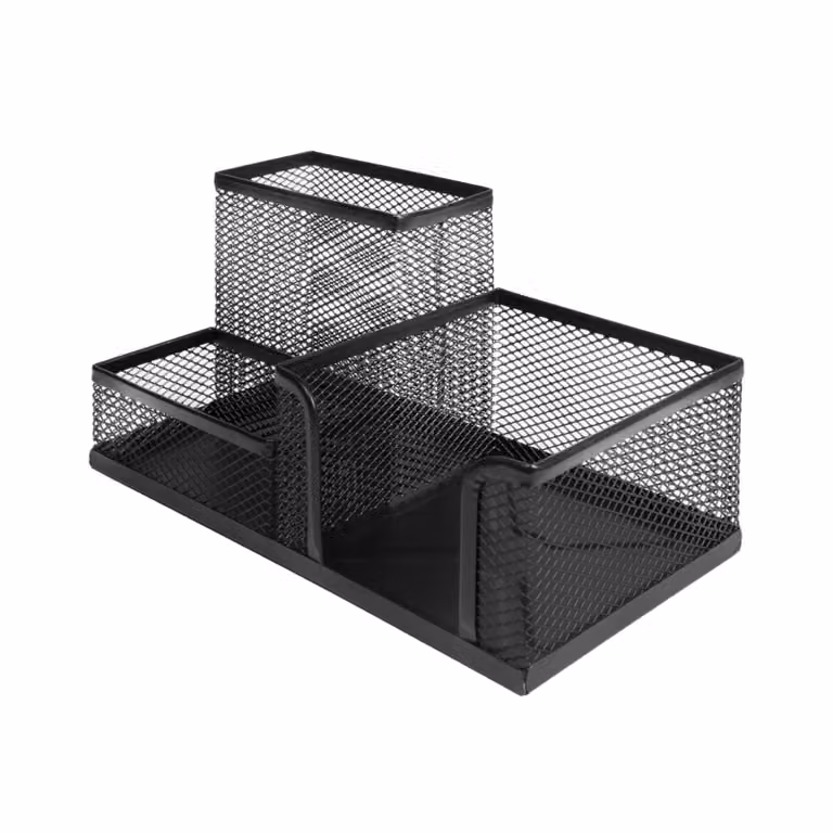 QUVIO Bureau organizer met 3 vakken van staal