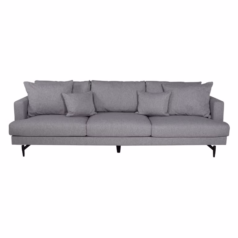 QUVIO Gano 3-Zitsbank - Scandinavisch Design - Zwart en Grijs