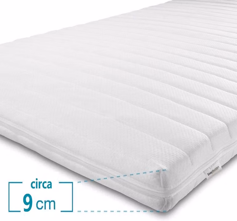 Easy Bedden Topmatras HR Koudschuim - 140 x 180 cm - Medium hardheid - Hybrid - Orthopedisch en Anti-allergisch - Dikte: 9 cm