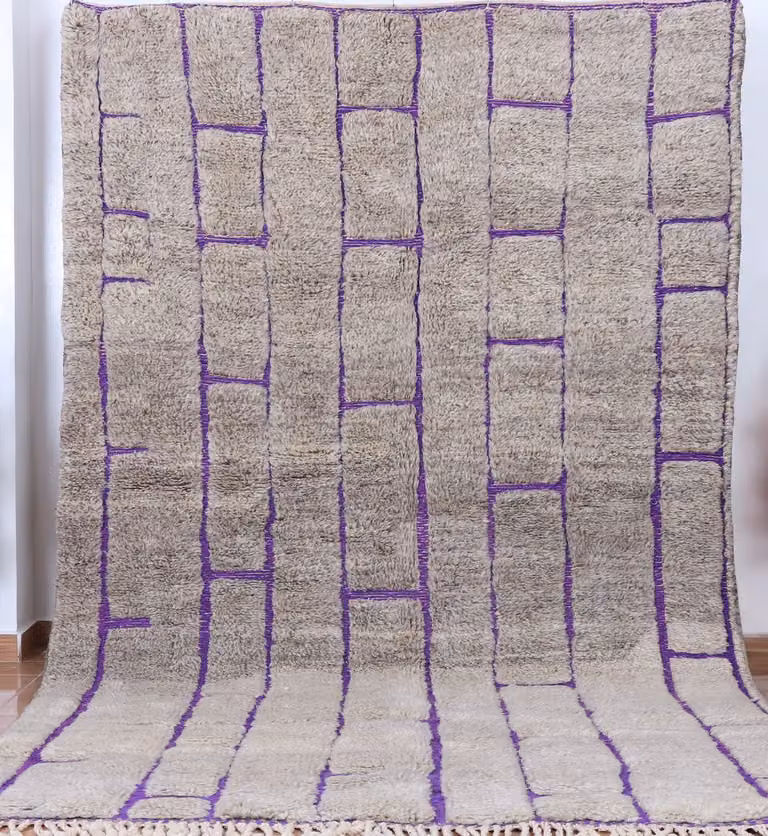 Beni Mrirt Marokkaans Vloerkleed - Handgemaakt Abstract Design - 100% Wol - 280 x 175 cm
