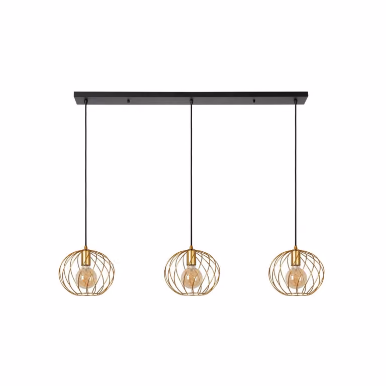 Lucide Danza Hanglamp - 3xE27 - Goud/Messing - Modern Metaal