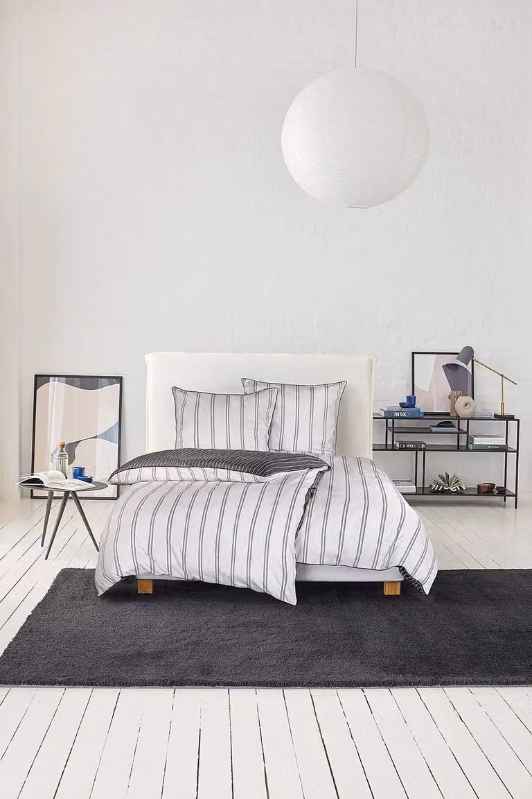 Esprit Renforcé dekbedovertrek en kussensloop Chill, grijs/multicolor, katoen, 155 x 200 cm + 80 x 80 cm