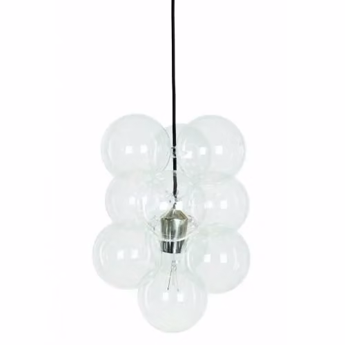House Doctor DIY hanglamp met glazen bollen en metalen accenten in transparant en zwart