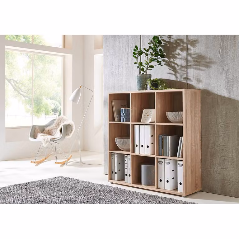home24 Dossierkast Nizwa Bruin/Sonoma eikenhouten look H: 107 cm, B: 109 cm, D: 33 cm