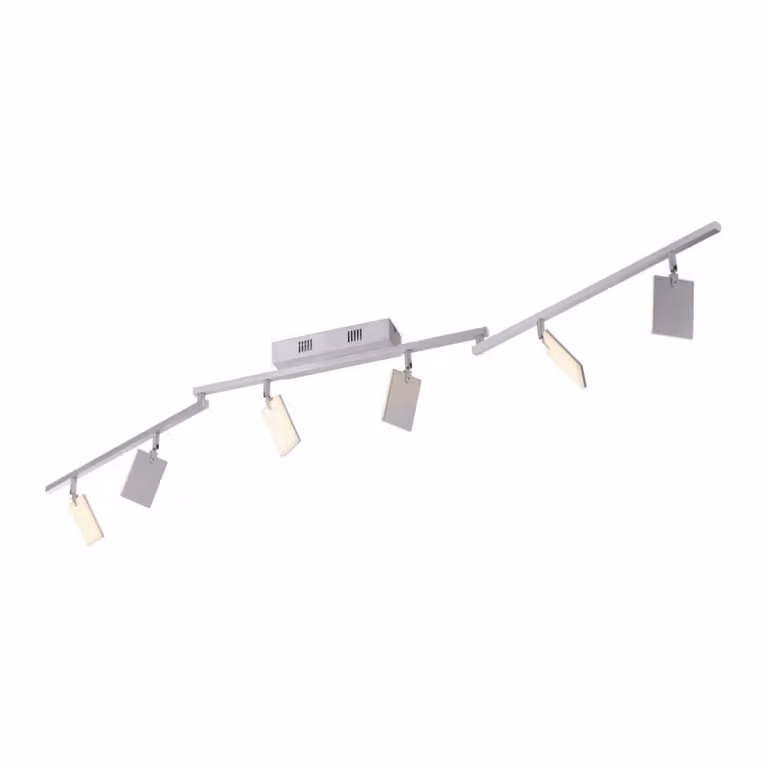 Paul Neuhaus Pure Mira Plafondlamp - 6-lichts - Aluminium - Modern - Dimbaar met afstandsbediening en CCT - Grijs/Zilver/Wit