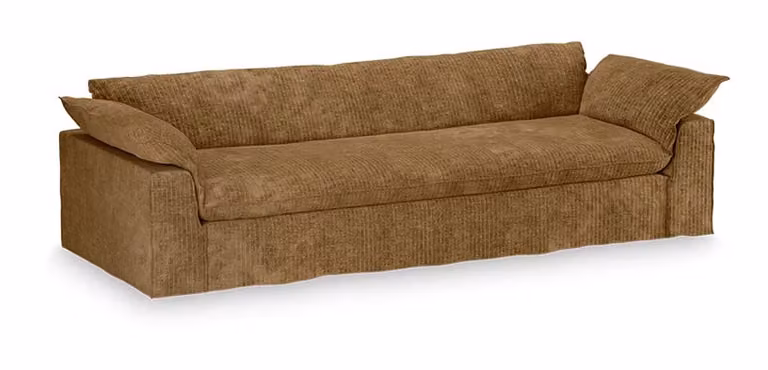 HKliving Bankhoes Nomad voor bank van 305 cm, Corduroy Velvet, Aged Gold