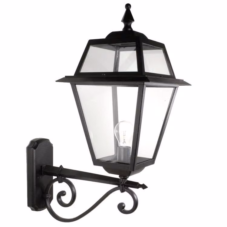 Franssen Perla klassieke buitenlamp zwart wandmontage