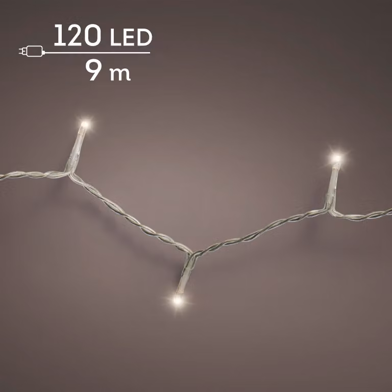 Lumineo Basic LED rijstlampjes warm wit transparant