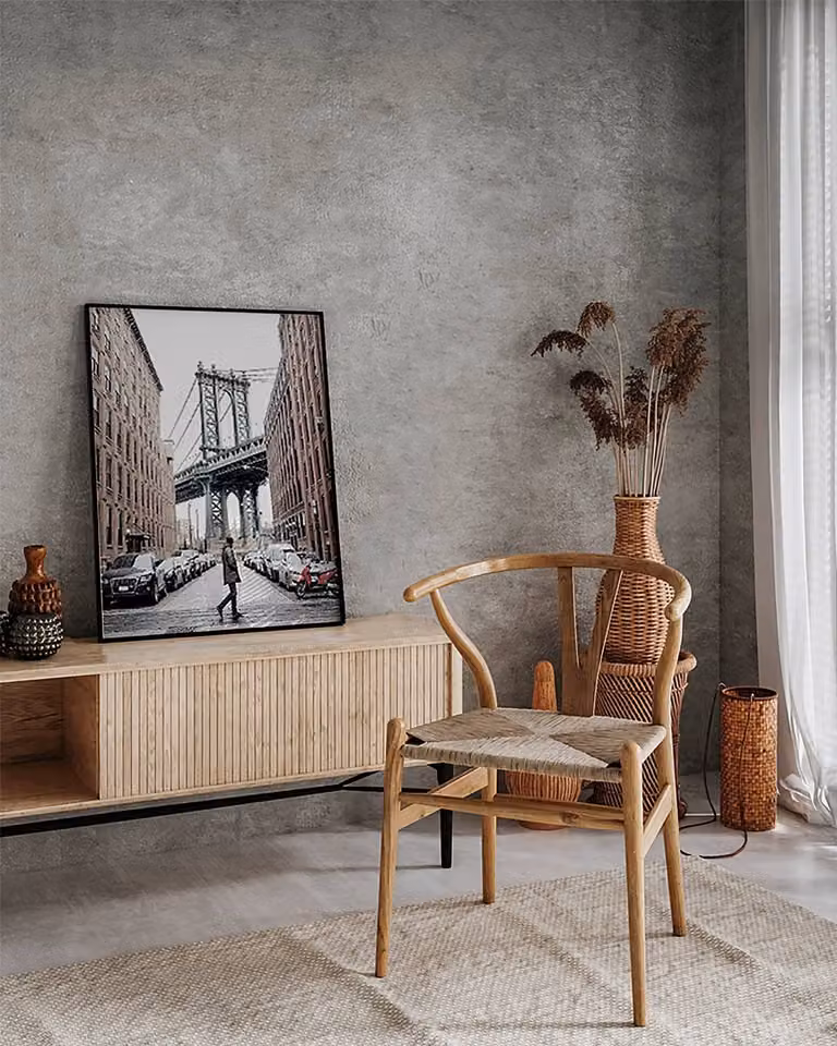 home24 Walking In Brooklyn Wanddecoratie, Meerdere Kleuren, Beukenhout en Acrylglas, 52 x 62 cm