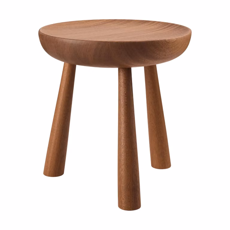 GUBI Totto ronde kruk Gelakt sapeli, B: 31 cm, H: 32,6 cm