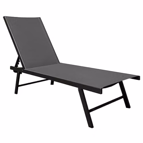 Vivere Sentosa Phifer aluminium zonnebad - Chroom zwart