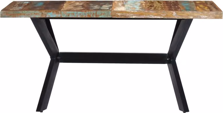 vidaXL Eettafel van massief hout met vintage look, B/D/H: 140 x 70 x 75 cm